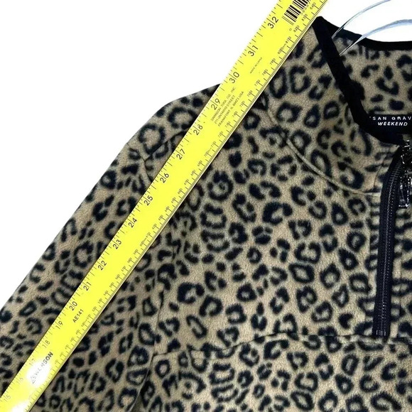 Susan Graver Weekend Womens XL Leopard Print Pullover Shacket Kangaroo Pocket - Picture 10 of 16